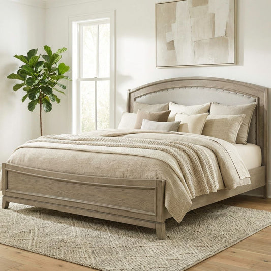 Avalon - Queen Upholstered Bed - Burnished Beige Upholstered Beds by Liberty Furniture - Walls Furniture & Mattress