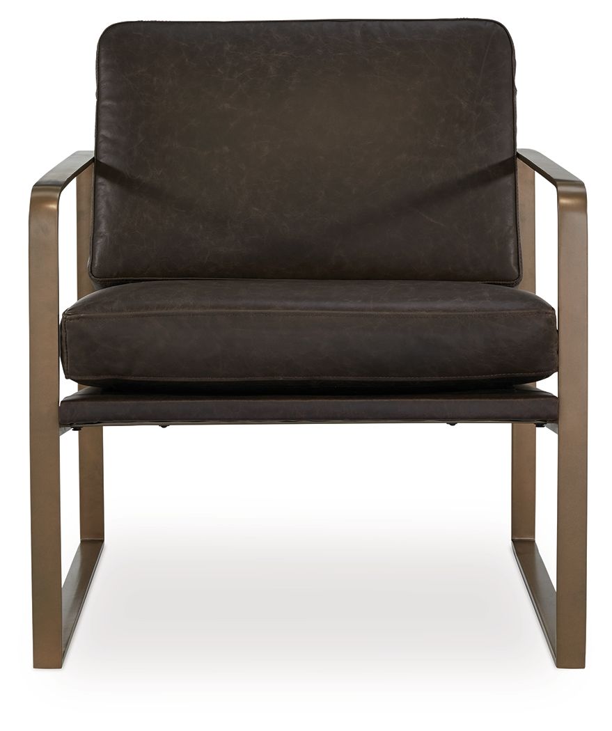 Bradett - Dark Brown / Gold Finish - Accent Chair Accent Chairs by Signature Design by Ashley® - Walls Furniture & Mattress