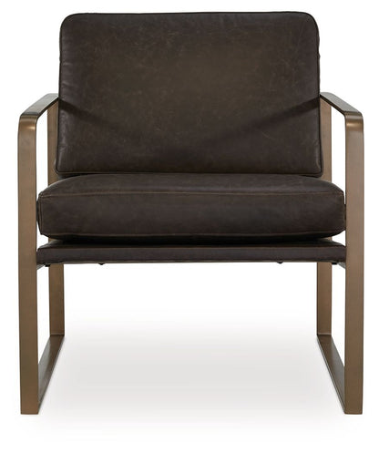 Bradett - Dark Brown / Gold Finish - Accent Chair Accent Chairs by Signature Design by Ashley® - Walls Furniture & Mattress