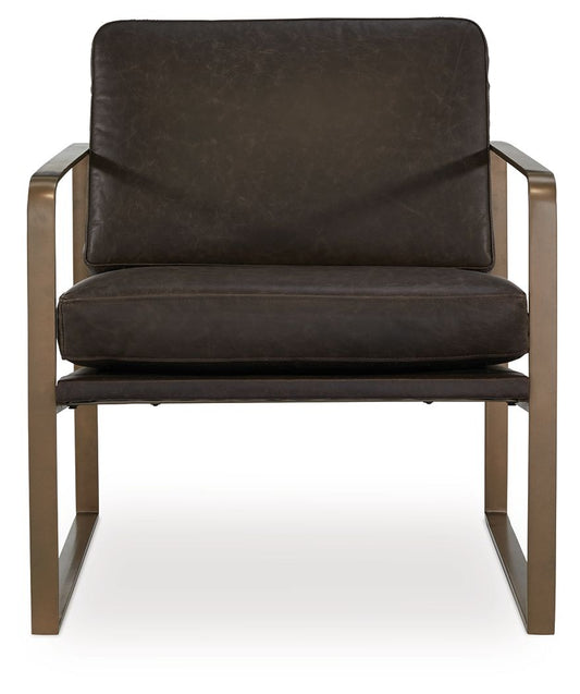 Bradett - Dark Brown / Gold Finish - Accent Chair Accent Chairs by Signature Design by Ashley® - Walls Furniture & Mattress