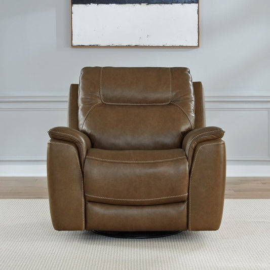 Collins - Swivel Glider Recliner P3 - Brown Swivel Glider Chairs by Liberty Furniture - Walls Furniture & Mattress