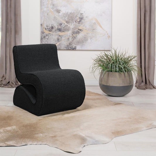 Ronea - Boucle Upholstered Armless Curved Chair Armless Chairs by Coaster Fine Furniture - Walls Furniture & Mattress