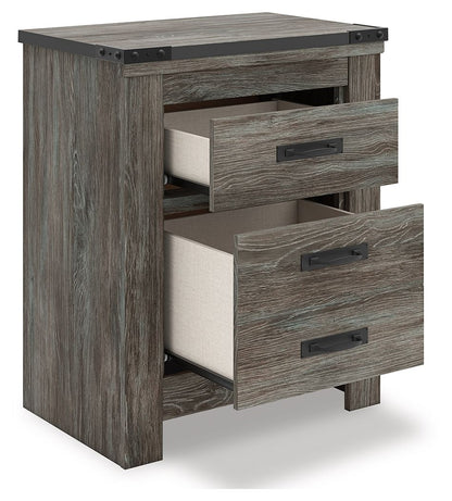 Frandern - Gray - Two Drawer Night Stand Nightstands by Signature Design by Ashley® - Walls Furniture & Mattress