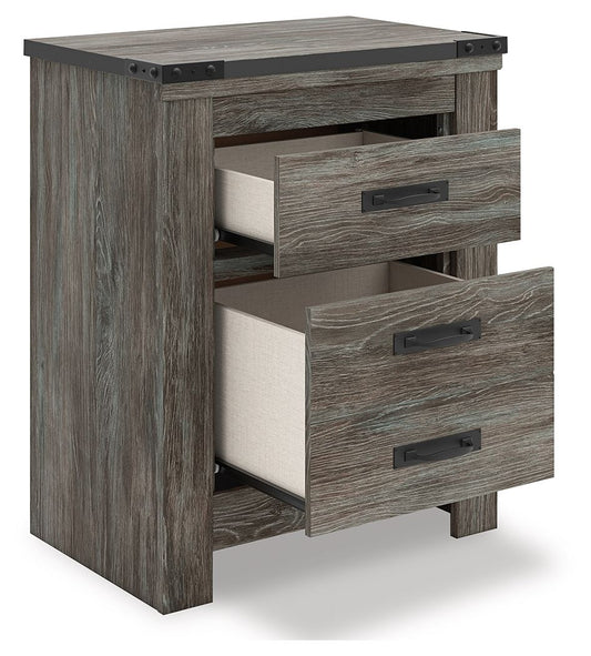 Frandern - Gray - Two Drawer Night Stand Nightstands by Signature Design by Ashley® - Walls Furniture & Mattress