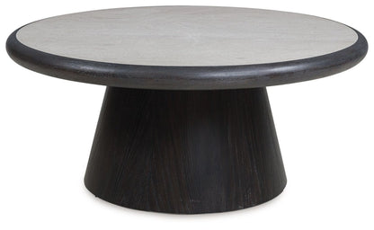 Bracken - French Black - Round Cocktail Table Coffee Tables by Luxe - Walls Furniture & Mattress