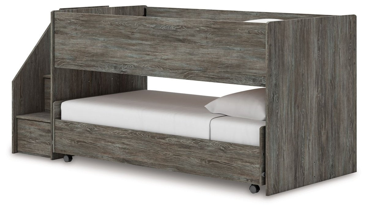 Frandern - Gray - Twin Over Twin Loft Bed Loft Beds by Signature Design by Ashley® - Walls Furniture & Mattress