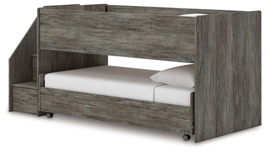 Frandern - Gray - Twin Over Twin Loft Bed Loft Beds by Signature Design by Ashley® - Walls Furniture & Mattress