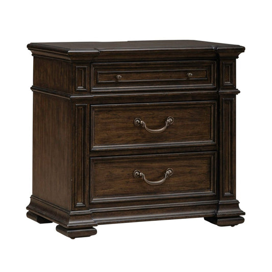 Provence Park - Nightstand With Charging Station - Brown Nightstands w/ Charging Stations by Liberty Furniture - Walls Furniture & Mattress