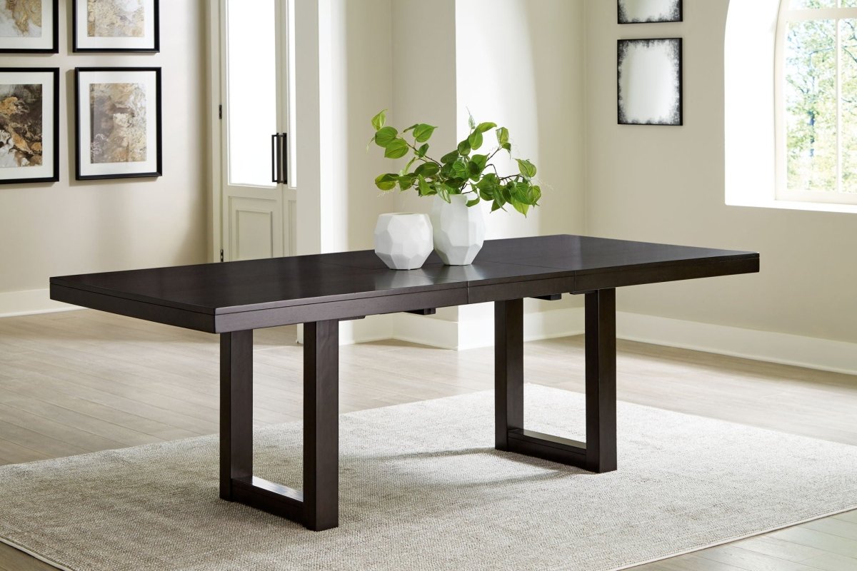 Neymorton - 7 Pc. - Rectangular Extension Table, 6 Side Chairs - Dark Grayish Brown 7 Piece Dining Room Sets by Signature Design by Ashley® - Walls Furniture & Mattress