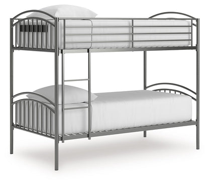 Lanceburg - Twin/Twin Bunk Bed With Ladder - Gray Bunk Beds by Signature Design by Ashley® - Walls Furniture & Mattress
