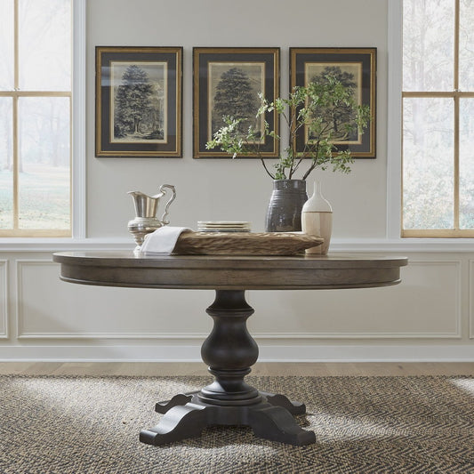 Americana Farmhouse - Pedestal Table - Light Brown Dining Tables by Liberty Furniture - Walls Furniture & Mattress