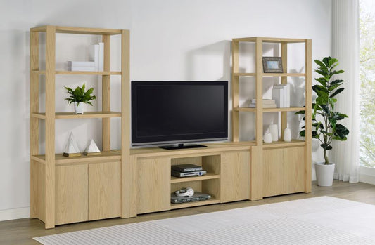 Laurelton - 3 Piece Entertainment Center TV Stand - Light Oak Entertainment Centers by Coaster Fine Furniture - Walls Furniture & Mattress