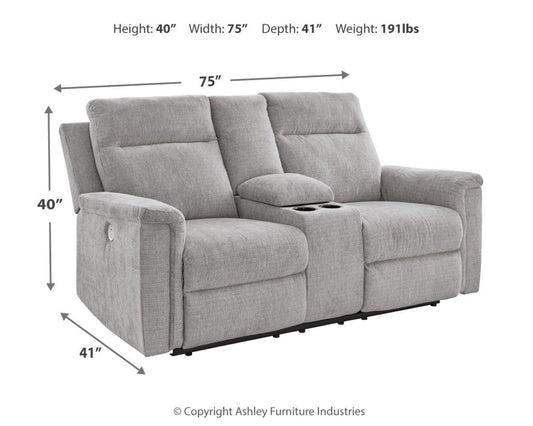 Barnsana - Dbl Power Reclining Loveseat With Console Reclining Loveseats by Signature Design by Ashley® - Walls Furniture & Mattress