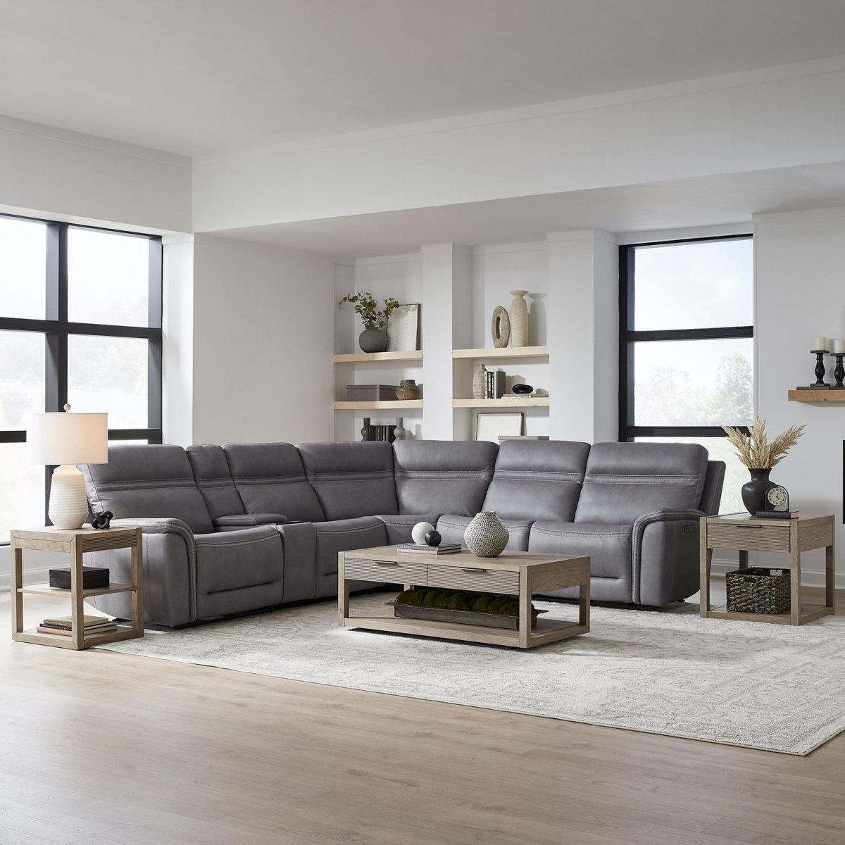 Cooper - 6 Piece Sectional Reclining Sectionals by Liberty Furniture - Walls Furniture & Mattress