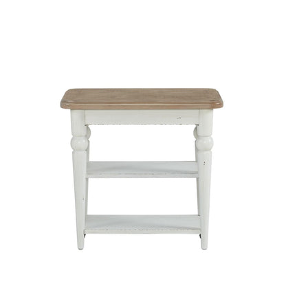 Turnberry Park - Chairside Table - Washed White Chair Side Tables by Liberty Furniture - Walls Furniture & Mattress