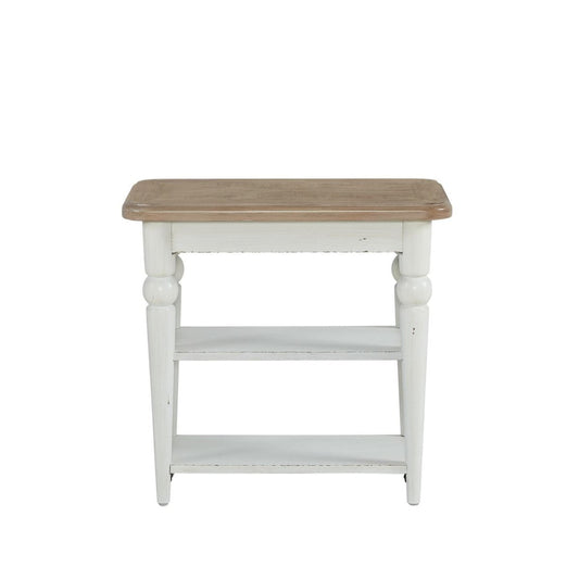 Turnberry Park - Chairside Table - Washed White Chair Side Tables by Liberty Furniture - Walls Furniture & Mattress