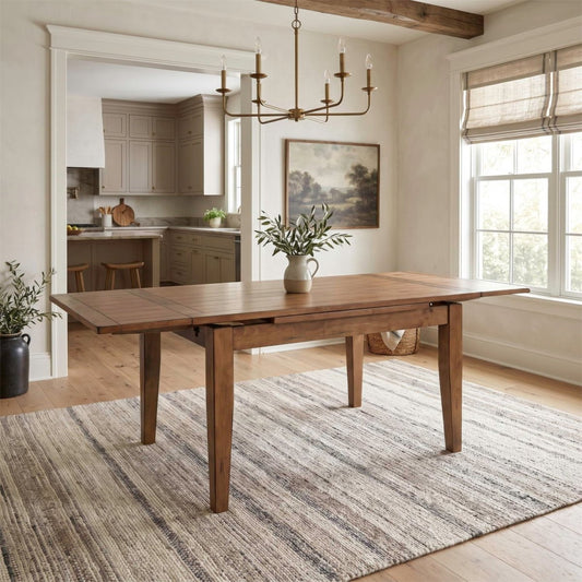Treasures - Retractable Leg Table - Rustic Oak Dining Tables by Liberty Furniture - Walls Furniture & Mattress