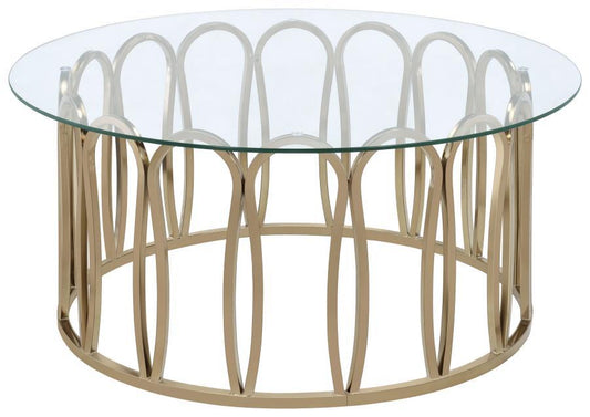 Monett - Round Glass Top Table End Tables by CoasterEssence - Walls Furniture & Mattress