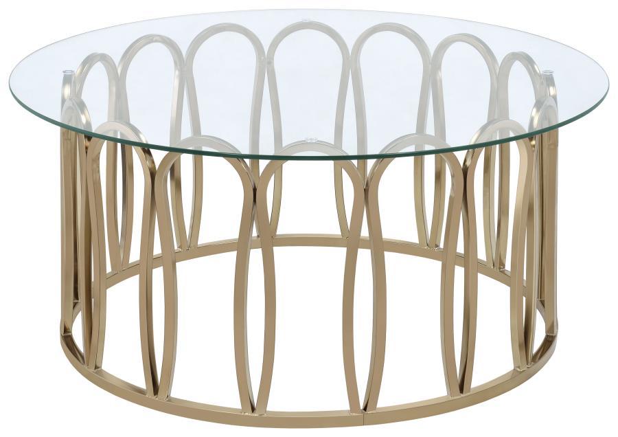 Monett - Round Glass Top Table End Tables by CoasterEssence - Walls Furniture & Mattress