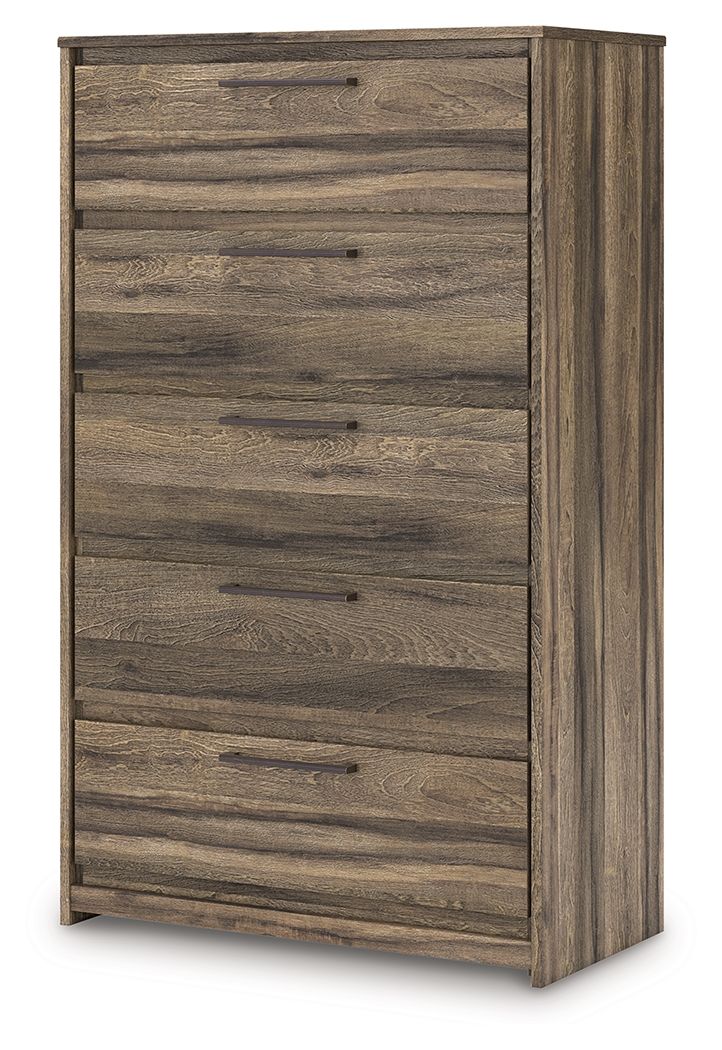Elbrim - Brown - Five Drawer Chest Accent Chests by Signature Design by Ashley® - Walls Furniture & Mattress