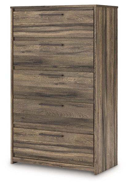 Elbrim - Brown - Five Drawer Chest Accent Chests by Signature Design by Ashley® - Walls Furniture & Mattress