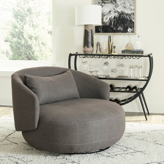 Haley - Upholstered Swivel Cuddler Chair Swivel Chairs by Liberty Furniture - Walls Furniture & Mattress