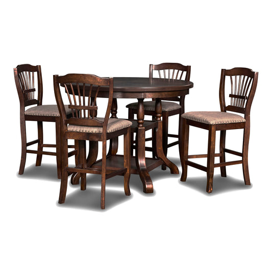 Bixby - Counter Table & 4 Chairs - Light Brown