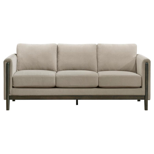 Islington - Fabric Upholstered Panel Arm Sofa - Taupe Stationary Sofas by Coaster Fine Furniture - Walls Furniture & Mattress