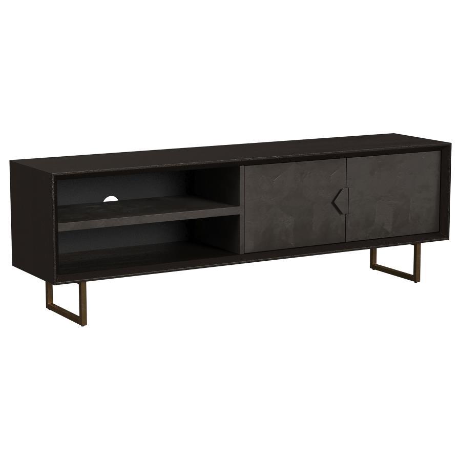 Marsden - 2 Door Mango Wood TV Stand - Charcoal Black TV Stands by Coaster Fine Furniture - Walls Furniture & Mattress