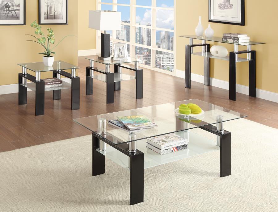 Dyer - 1 - Shelf Rectangular Glass Top Table End Tables by CoasterEveryday - Walls Furniture & Mattress
