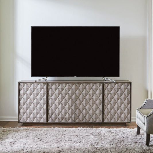 Prism - 82" Accent TV Console - Weathered Bark With Weathered Gray Doors TV Stands by Liberty Furniture - Walls Furniture & Mattress