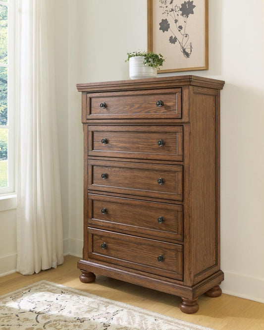 Zackaryn - Five Drawer Chest - Warm Brown Accent Chests by Signature Design by Ashley® - Walls Furniture & Mattress