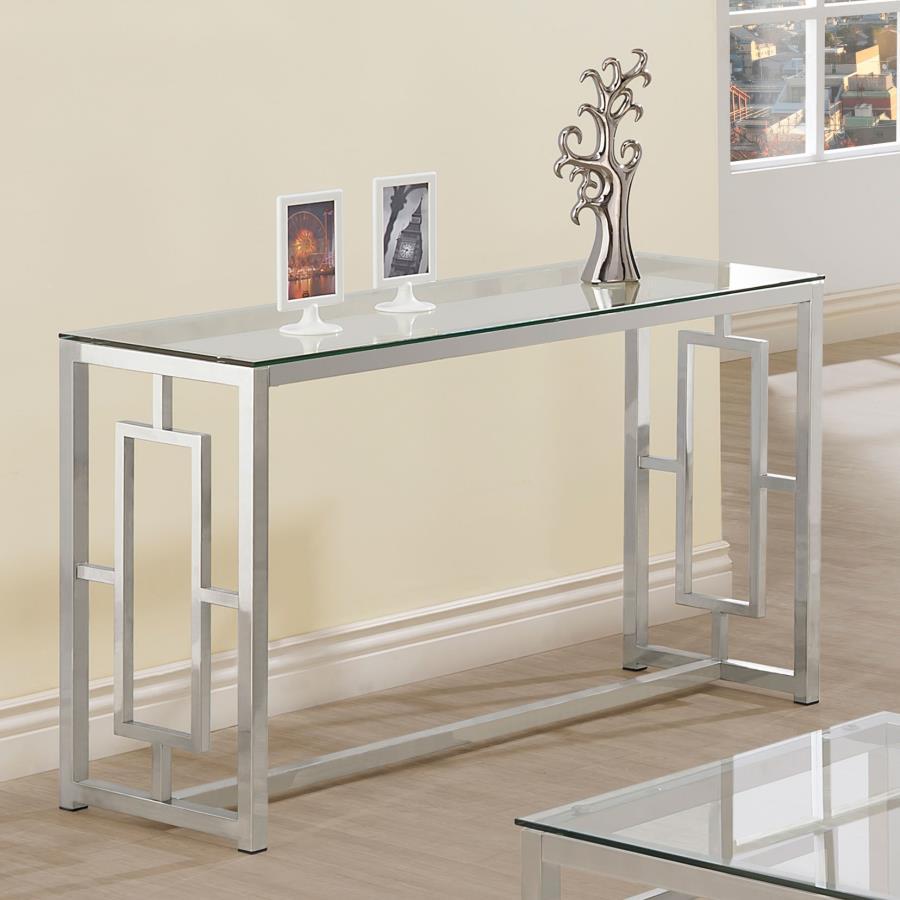 Merced - Glass Top Metal Table End Tables by CoasterEssence - Walls Furniture & Mattress