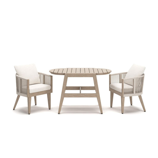 Ivory Vine - Chairs With Cushion / Table Set (Set of 3) - Beige 3 Piece Outdoor Sets by Signature Design by Ashley® - Walls Furniture & Mattress
