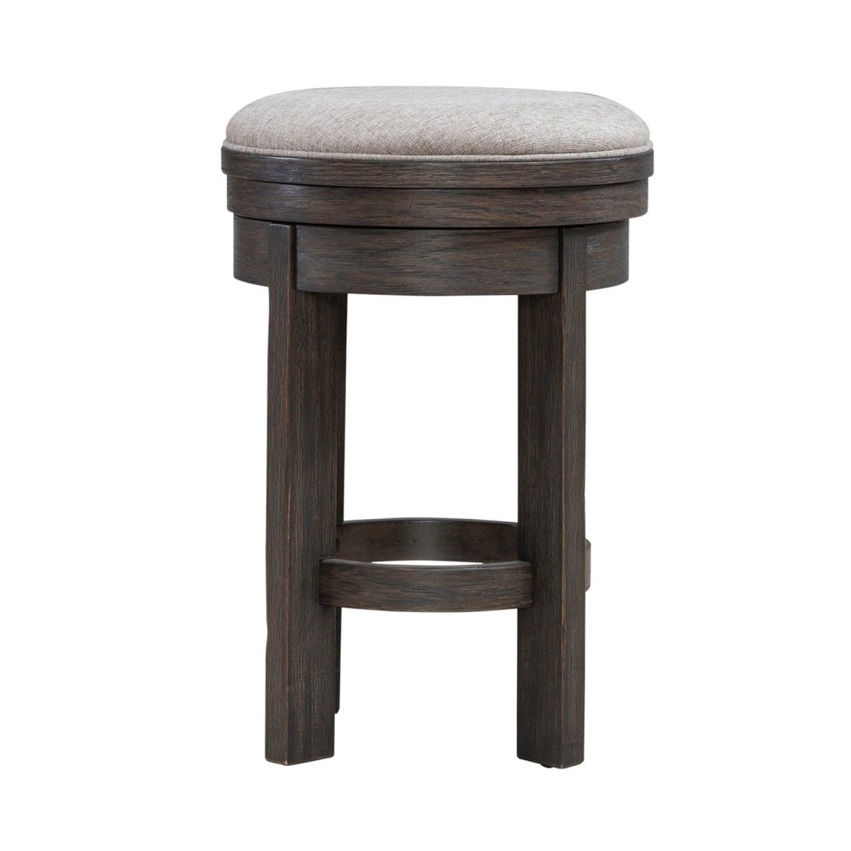 Lennox Hill - Upholstered Swivel Console Stool - Dark Brown Counter Height (24" - 27") by Liberty Furniture - Walls Furniture & Mattress