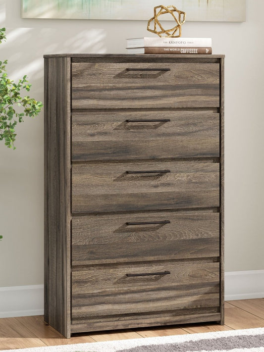 Elbrim - Brown - Five Drawer Chest Accent Chests by Signature Design by Ashley® - Walls Furniture & Mattress
