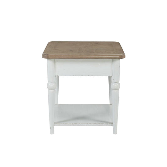 Turnberry Park - Rectangular End Table - Washed White End Tables by Liberty Furniture - Walls Furniture & Mattress