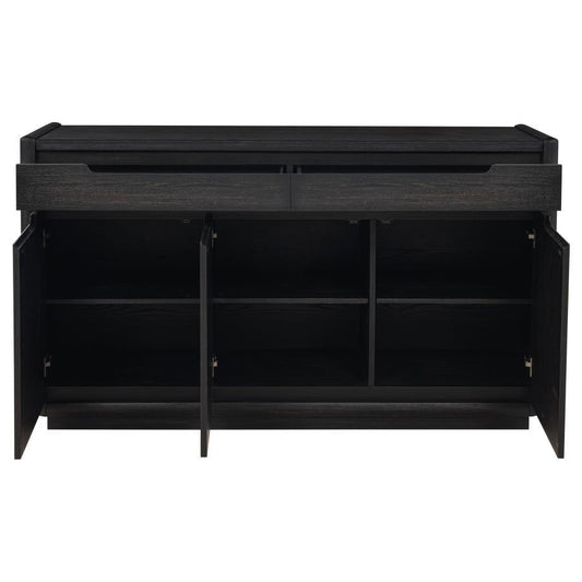 Leandro - 2 - Drawer Dining Sideboard Server - Burnished Black Servers by Coaster Fine Furniture - Walls Furniture & Mattress