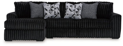 Midnight-Madness - 3 Piece Sectional Stationary Sectionals by Signature Design by Ashley® - Walls Furniture & Mattress