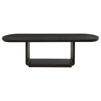 Leandro - 9 Piece Rectangular Dining Table Set - Cream / Burnished Black