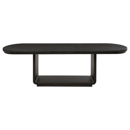 Leandro - 9 Piece Rectangular Dining Table Set - Cream / Burnished Black
