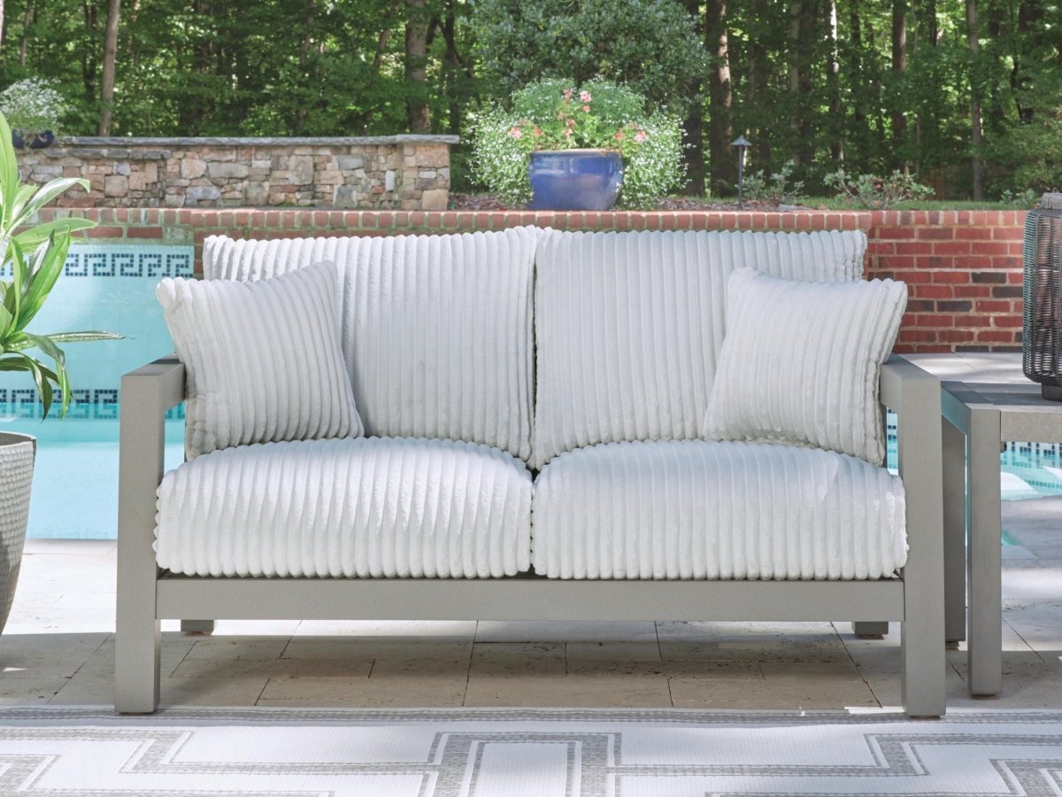 Hurley Park - Loveseat With Cushion - Gray Loveseats by Signature Design by Ashley® - Walls Furniture & Mattress