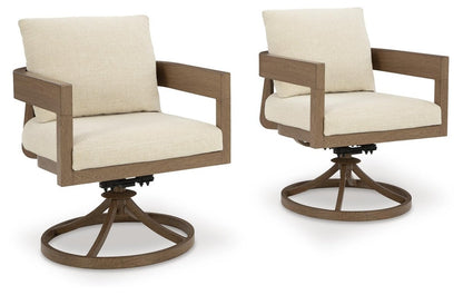 Serene Bay - Swivel Chair With Cushion (Set of 2) - Dark Brown / White Chair Sets by Signature Design by Ashley® - Walls Furniture & Mattress