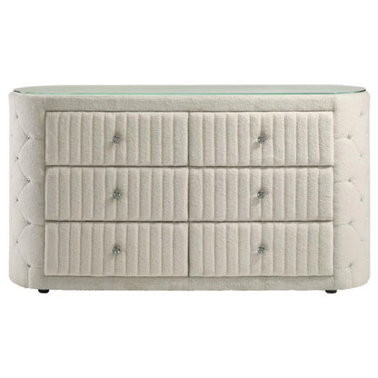 Sonya - 6 - Drawer Upholstered Bedroom Dresser Dressers by Coaster Fine Furniture - Walls Furniture & Mattress