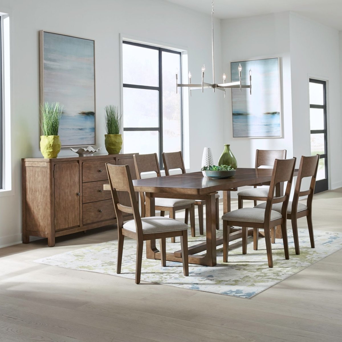 Harmony - Trestle Table Set 5 Piece Dining Room Sets by Liberty Furniture - Walls Furniture & Mattress
