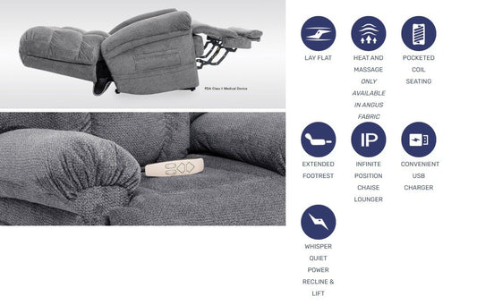 iNFI POCO Ultimate Slumber Angus Slate Lift Chair