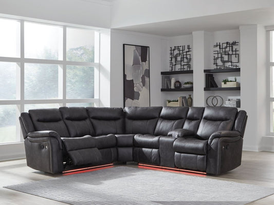 Sultan Meadow - Carbon - 2 - Piece Reclining Sectional Reclining Sectionals by Signature Design by Ashley® - Walls Furniture & Mattress