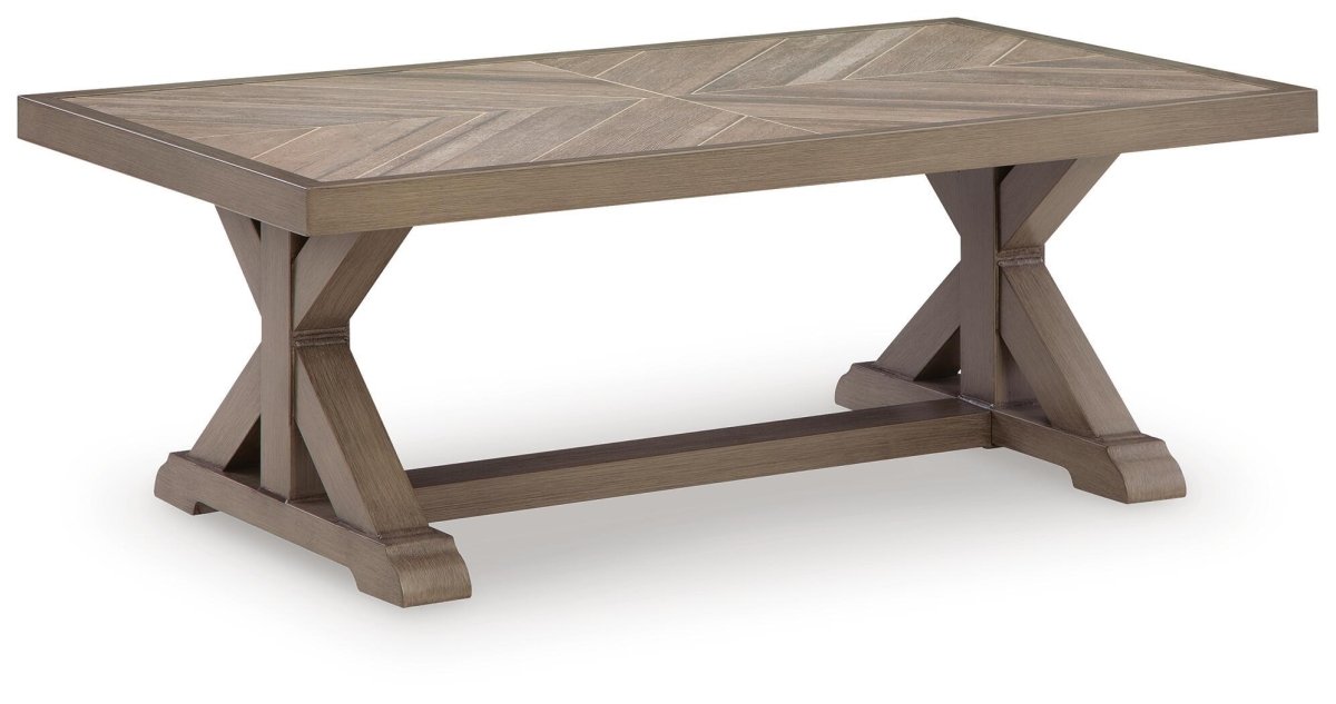 Laguna Heights - Rectangular Cocktail Table - Beige Coffee Tables by Signature Design by Ashley® - Walls Furniture & Mattress