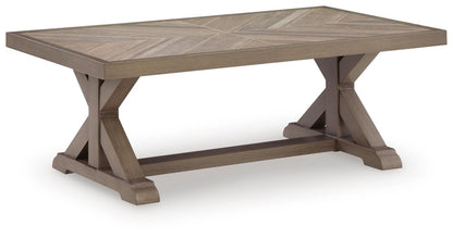 Laguna Heights - Rectangular Cocktail Table - Beige Coffee Tables by Signature Design by Ashley® - Walls Furniture & Mattress