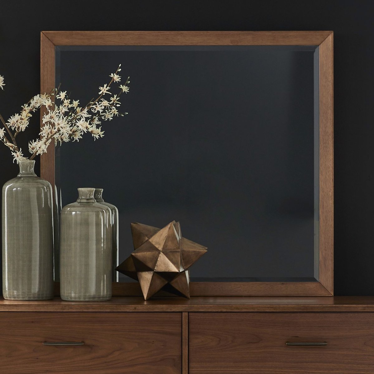 Century Modern - Landscape Mirror - Walnut Landscape Mirrors by Liberty Furniture - Walls Furniture & Mattress